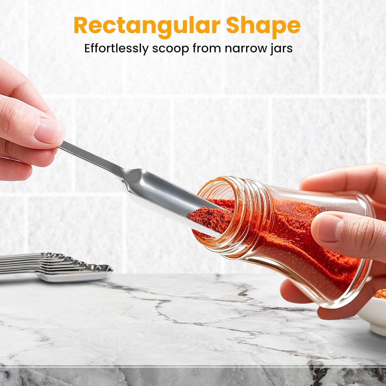 Juego de cucharas medidoras YUNNKEEY de acero inoxidable 8 piezas