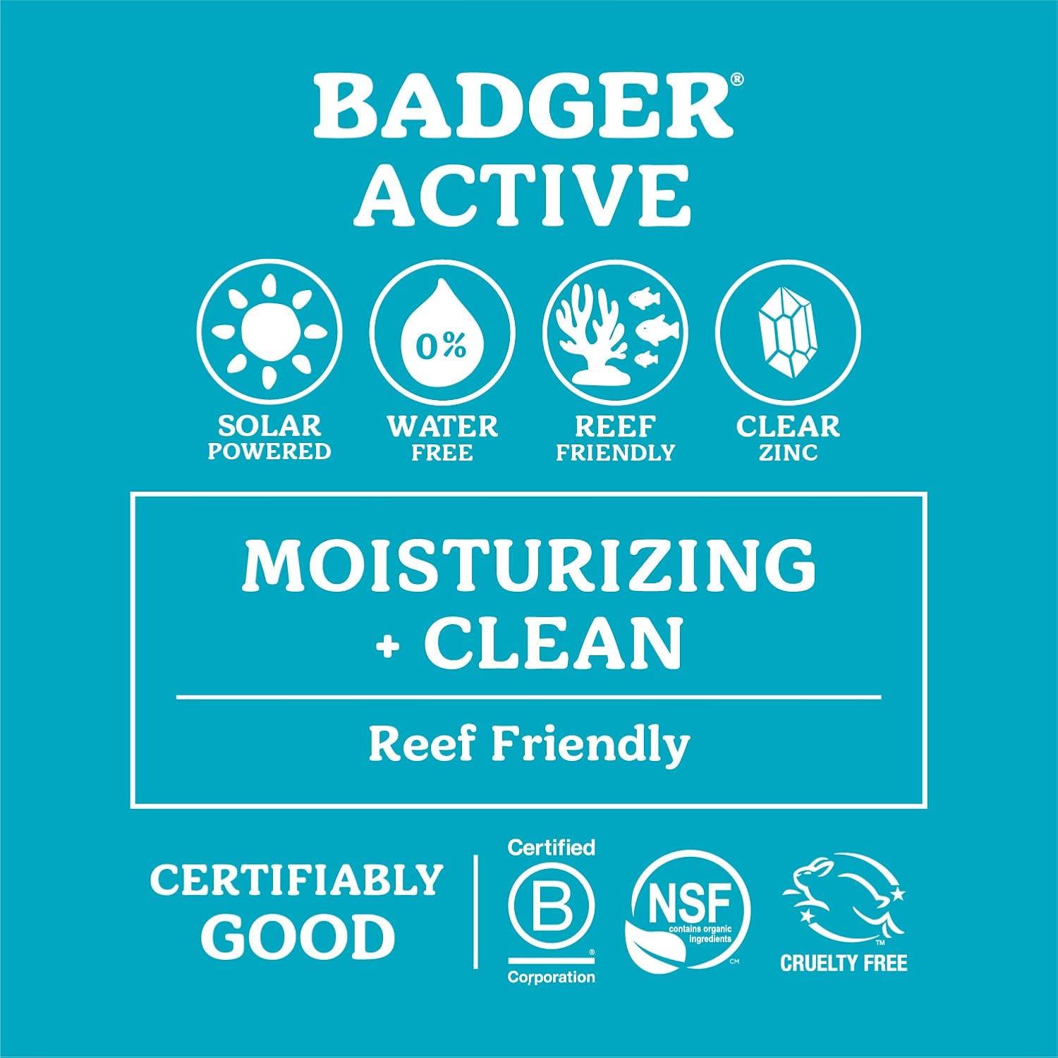 Crema Solar Mineral Badger SPF 30, 85.5 ml, Orgánica y Resistente al Agua