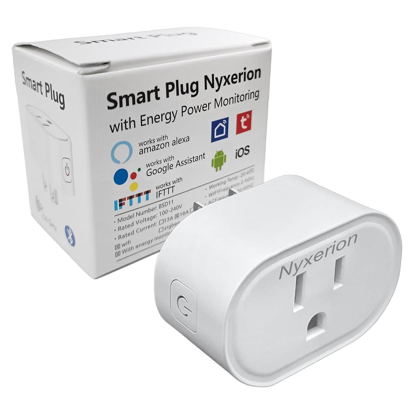 Enchufe Inteligente Nyxerion WiFi Blanco Control Remoto Alexa
