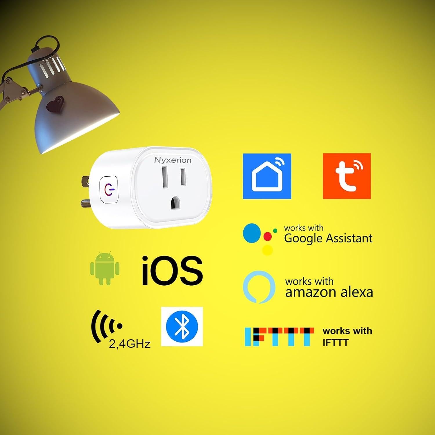 Enchufe Inteligente Nyxerion WiFi Blanco Control Remoto Alexa