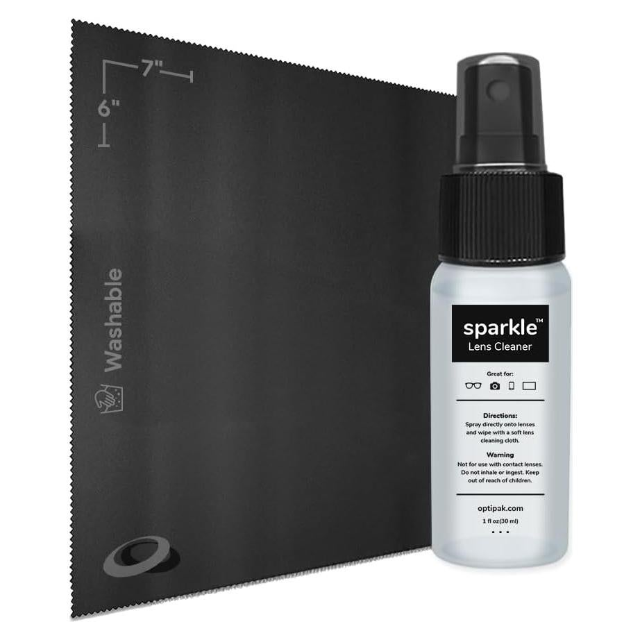 Kit Limpiador de Lentes OPTIPAK 30ml + Paño Microfibra Negro