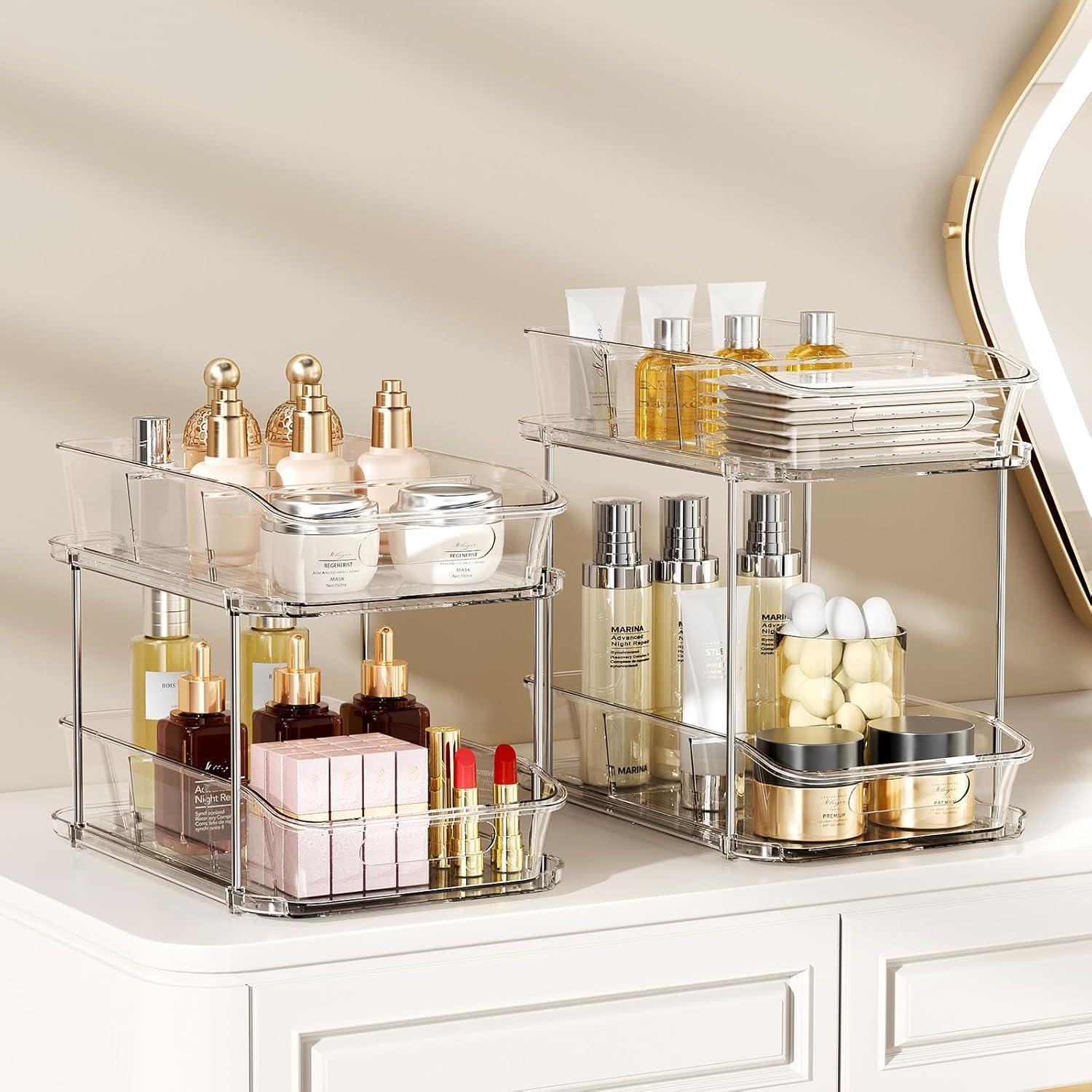 Organizadores de Almacenamiento LAMU 2 Niveles Transparentes 2 Pzas