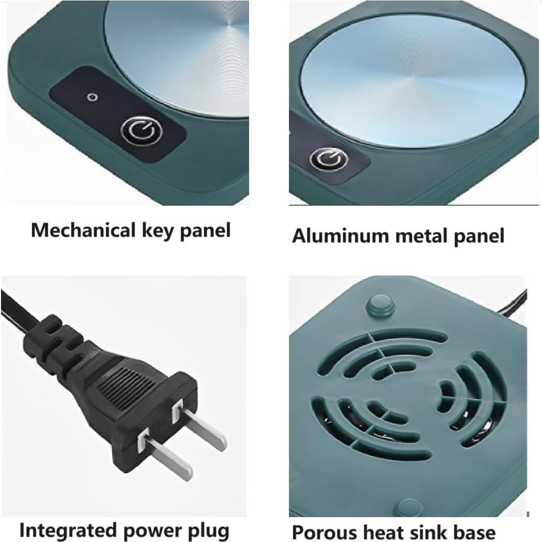 Calentador de Tazas de Café XYJ con Taza y Cuchara Azul