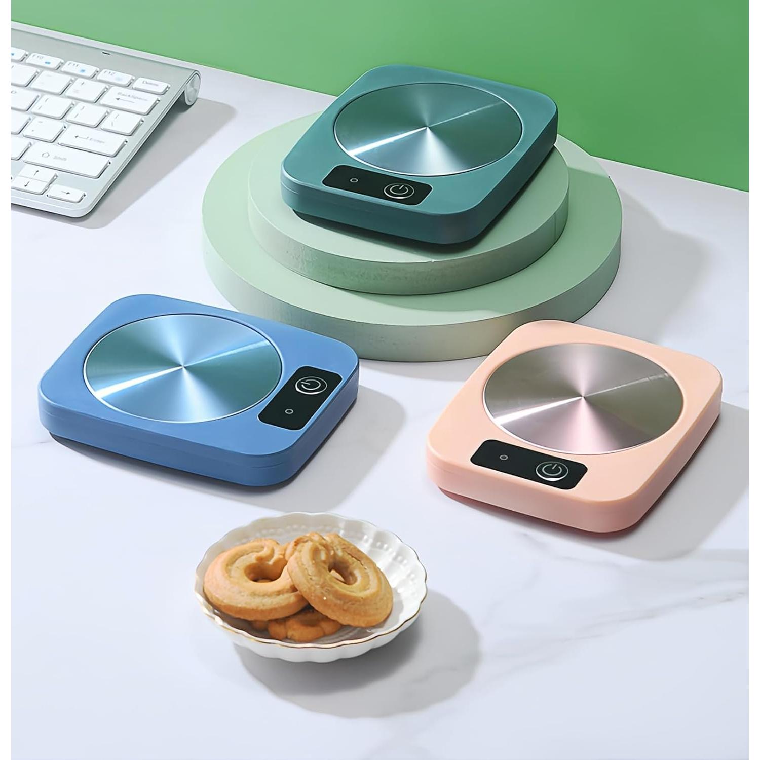 Calentador de Tazas de Café XYJ con Taza y Cuchara Azul