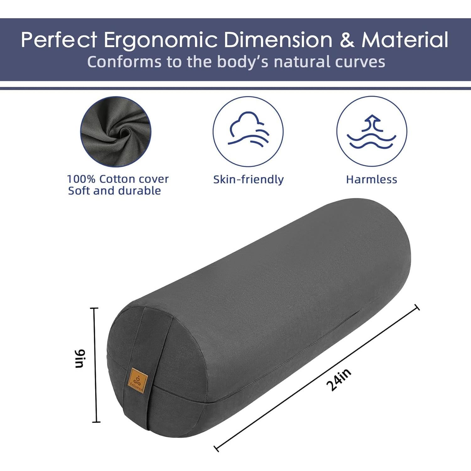 Cojín de Yoga FelizMax Orgánico 61x23 cm Soporte Meditación