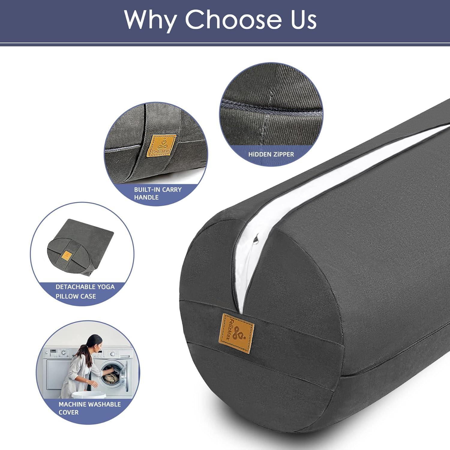 Cojín de Yoga FelizMax Orgánico 61x23 cm Soporte Meditación