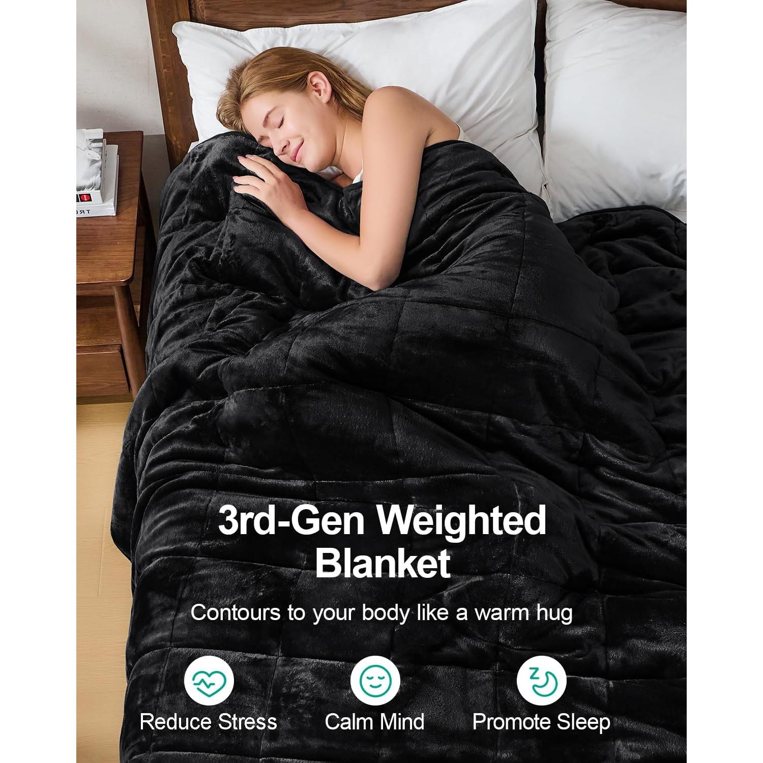 Manta con peso Eazfy Pro Sherpa 122x183 cm 5.4 kg Negra