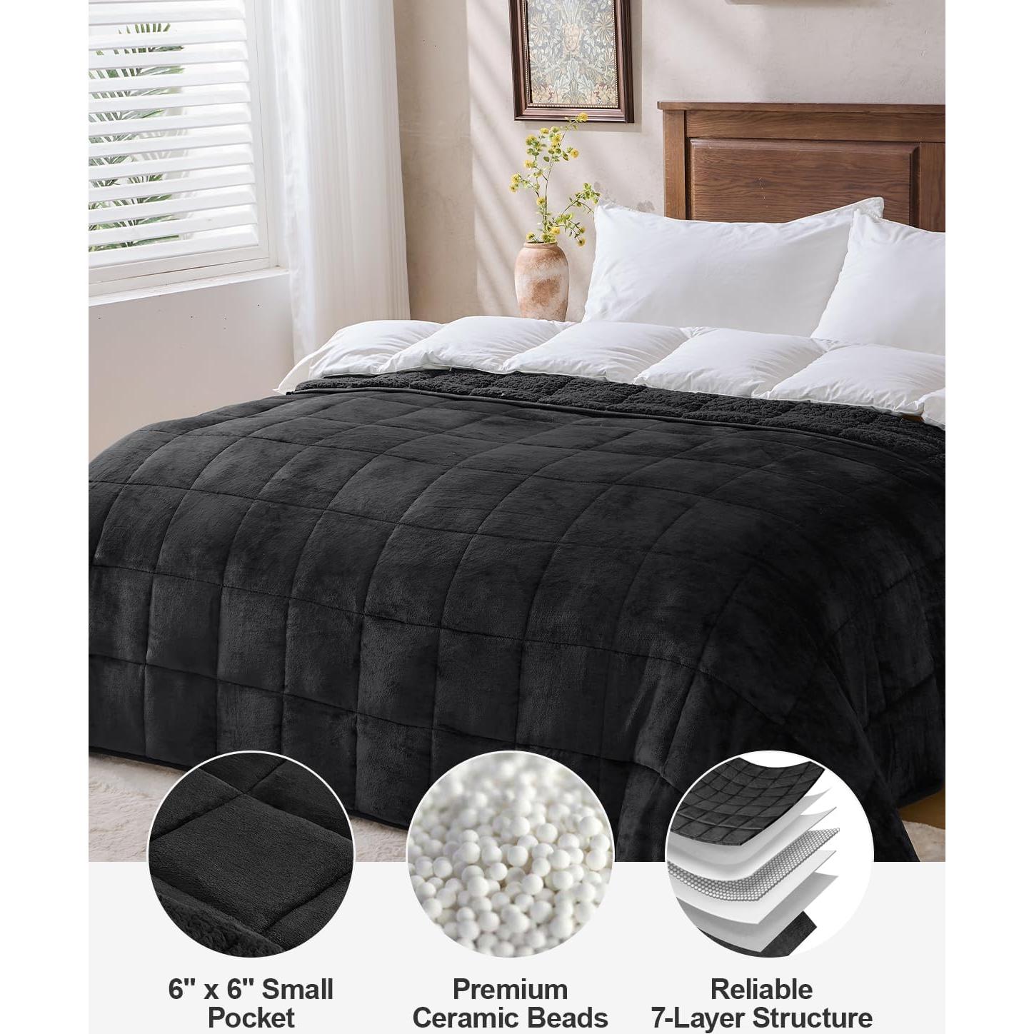 Manta con peso Eazfy Pro Sherpa 122x183 cm 5.4 kg Negra