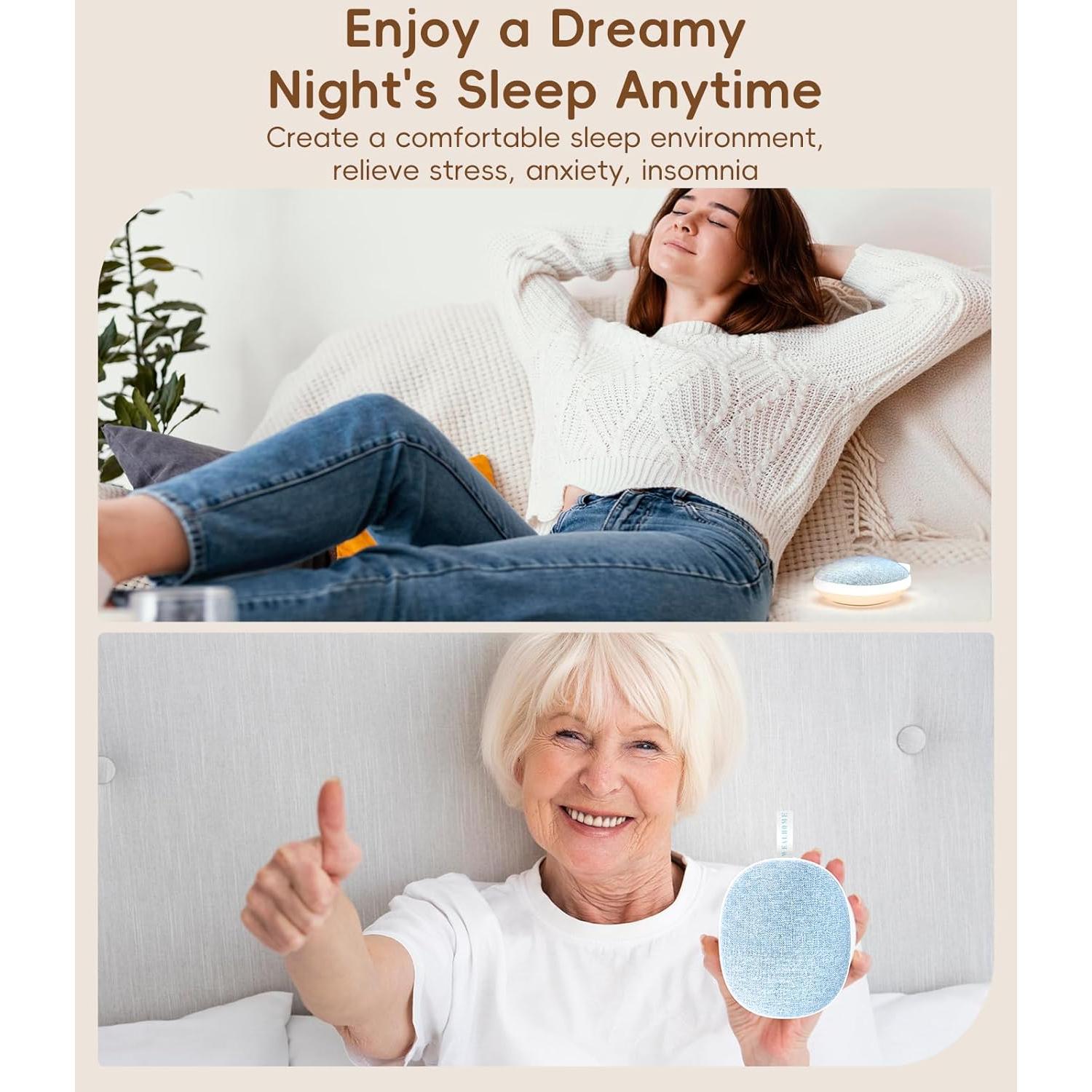 Máquina de Sonido Blanco Portátil Enhanlife D16, 6 Sonidos Calmantes