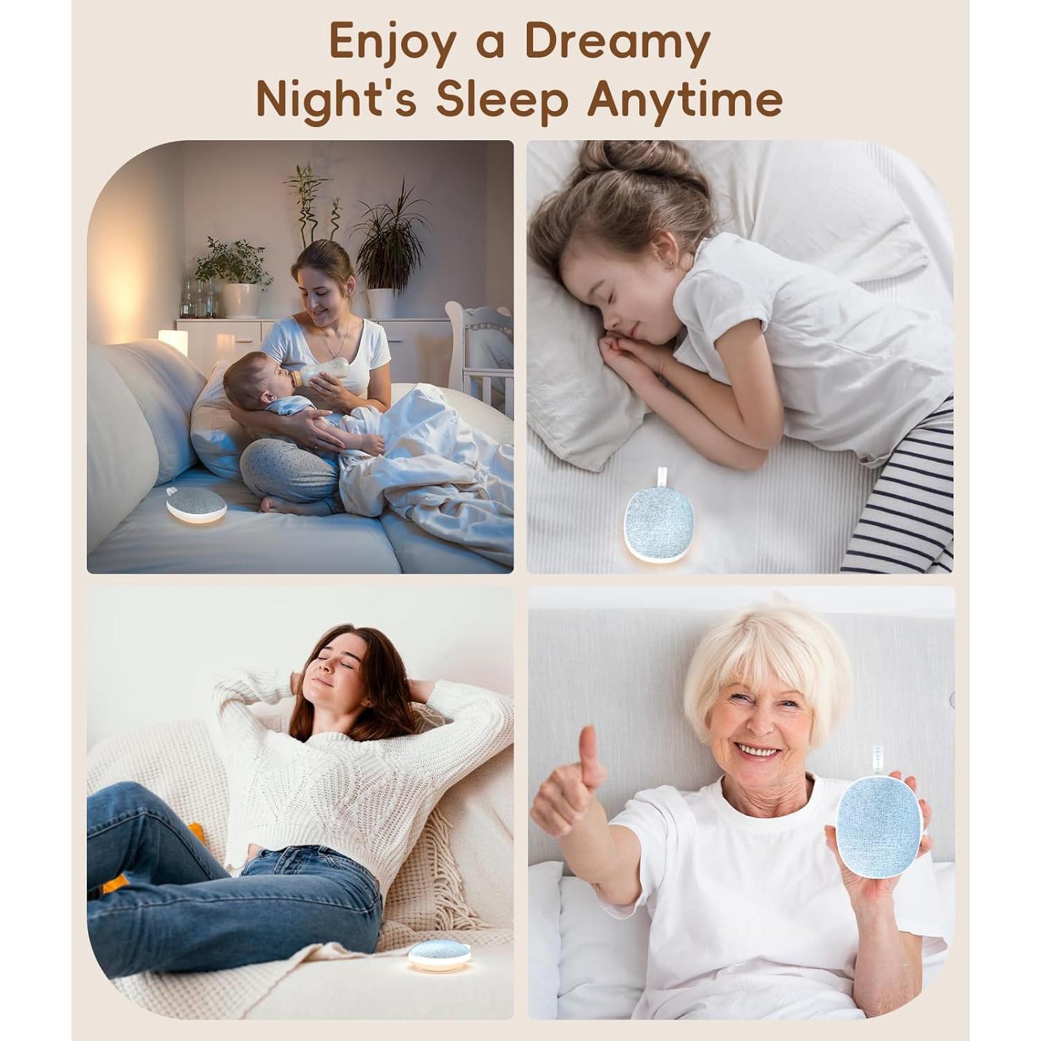 Máquina de Sonido Blanco Portátil Enhanlife D16, 6 Sonidos Calmantes