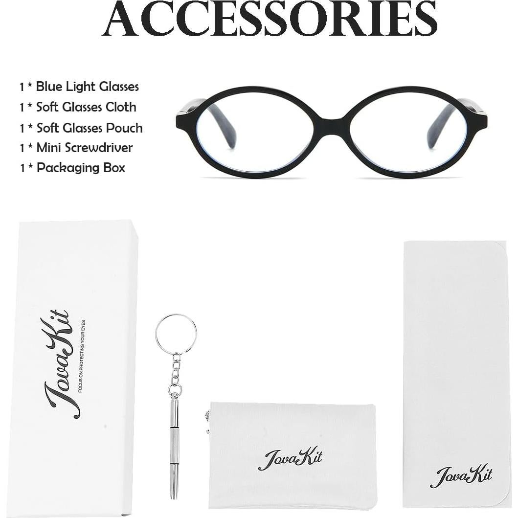 Gafas Retro Ovaladas JOVAKIT con Bloqueo Luz Azul 54mm