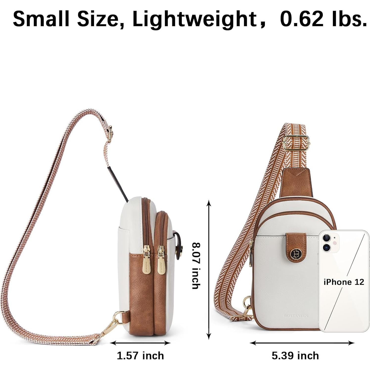 Bolsa Bandolera Pequeña BOSTANTEN de Cuero para Mujeres