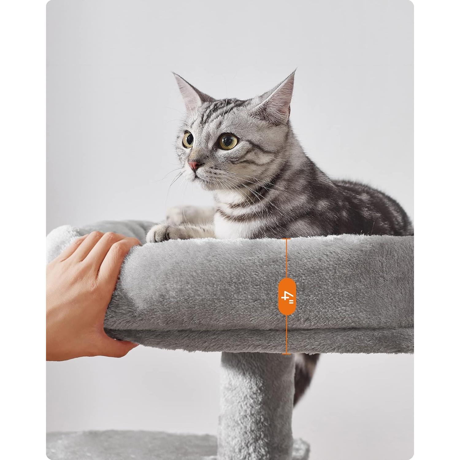 Árbol para Gatos Feandrea UPCT59W, Gris Claro, 53x33x68 cm