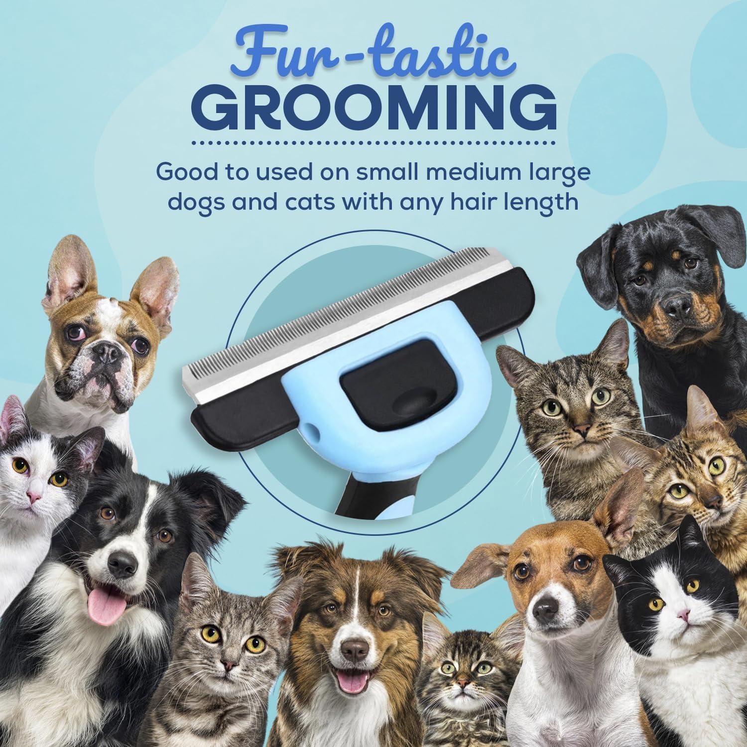 Cepillo Deshedding Sinko para Perros y Gatos Azul - Reduce Desprendimiento 95%