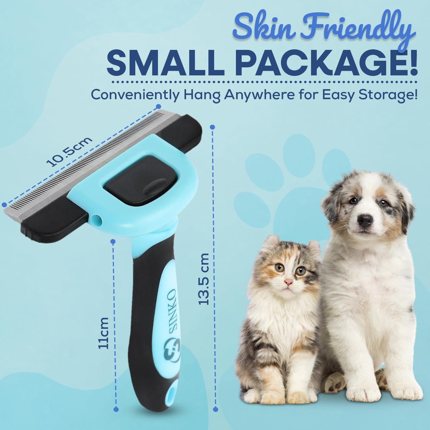 Cepillo Deshedding Sinko para Perros y Gatos Azul - Reduce Desprendimiento 95%