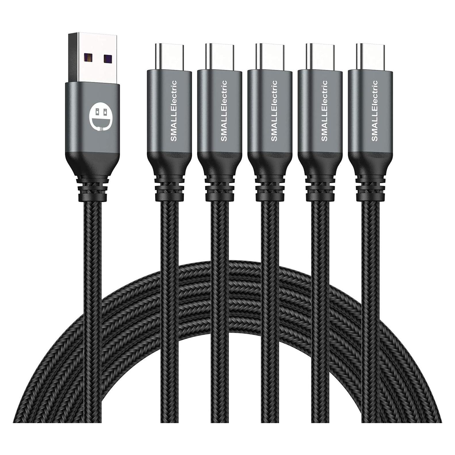 Cable USB Tipo-C a A 5pack 1.83m SMALLElectric Carga Rápida 3A