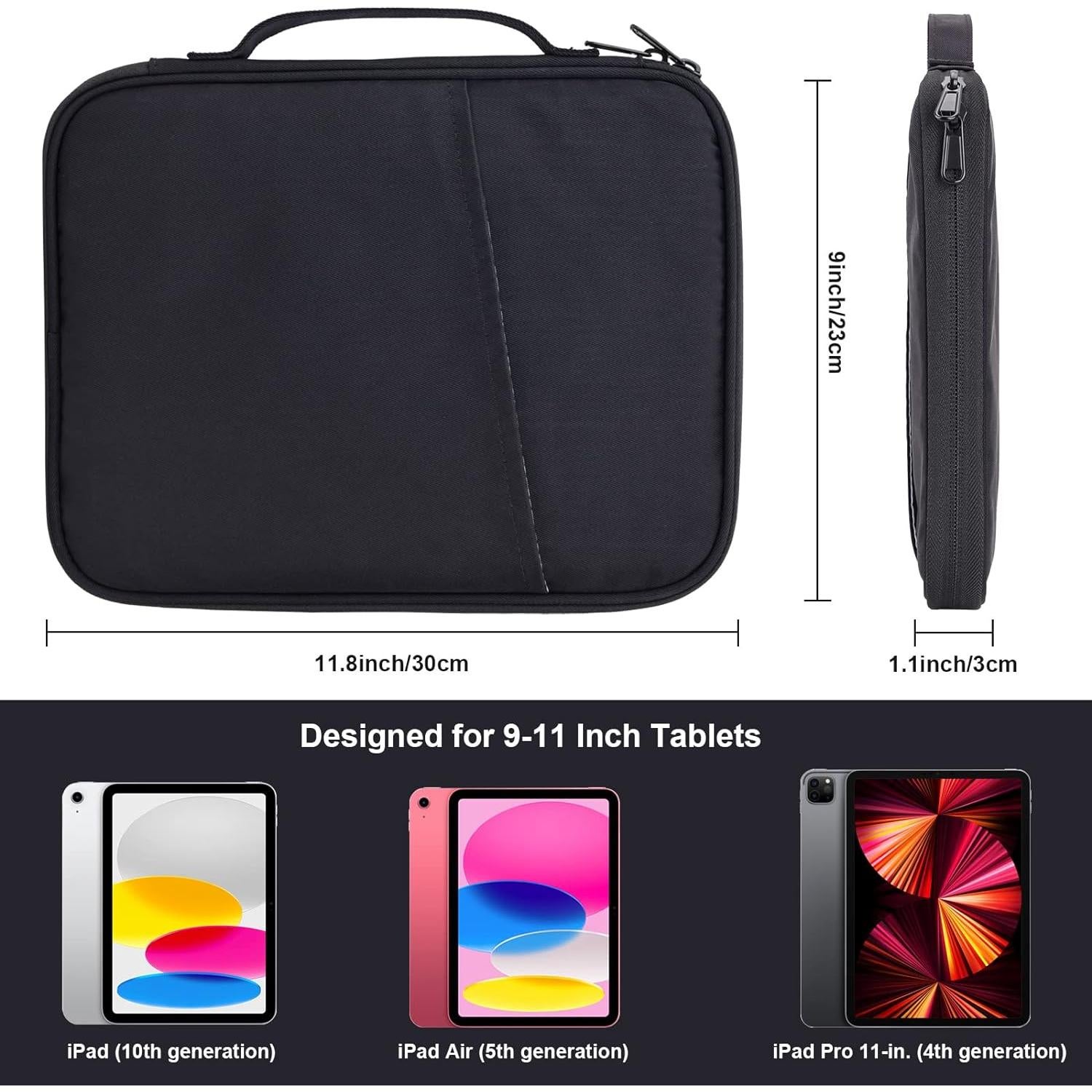 Funda Acolchada para iPad y Tabletas 9-11" MoonV Negra