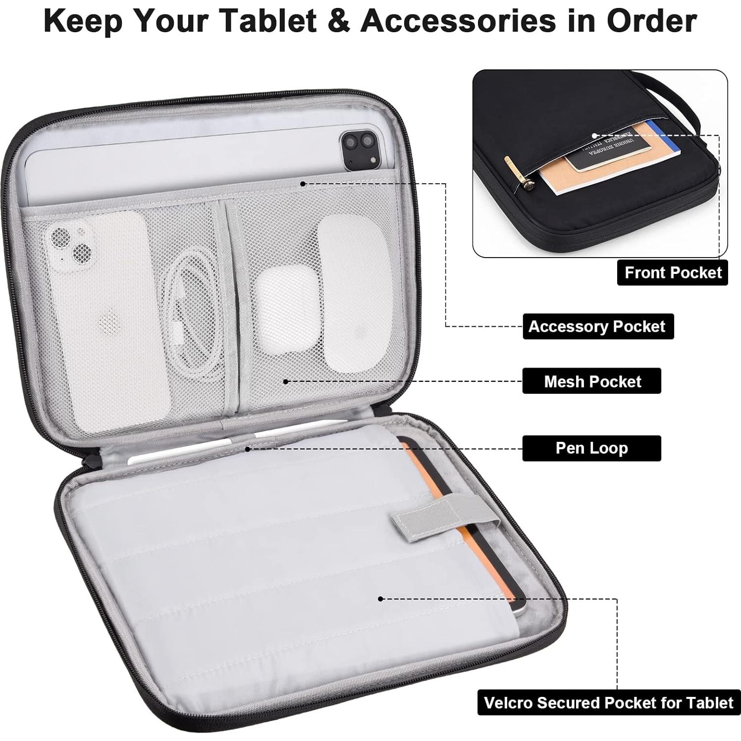 Funda Acolchada para iPad y Tabletas 9-11" MoonV Negra