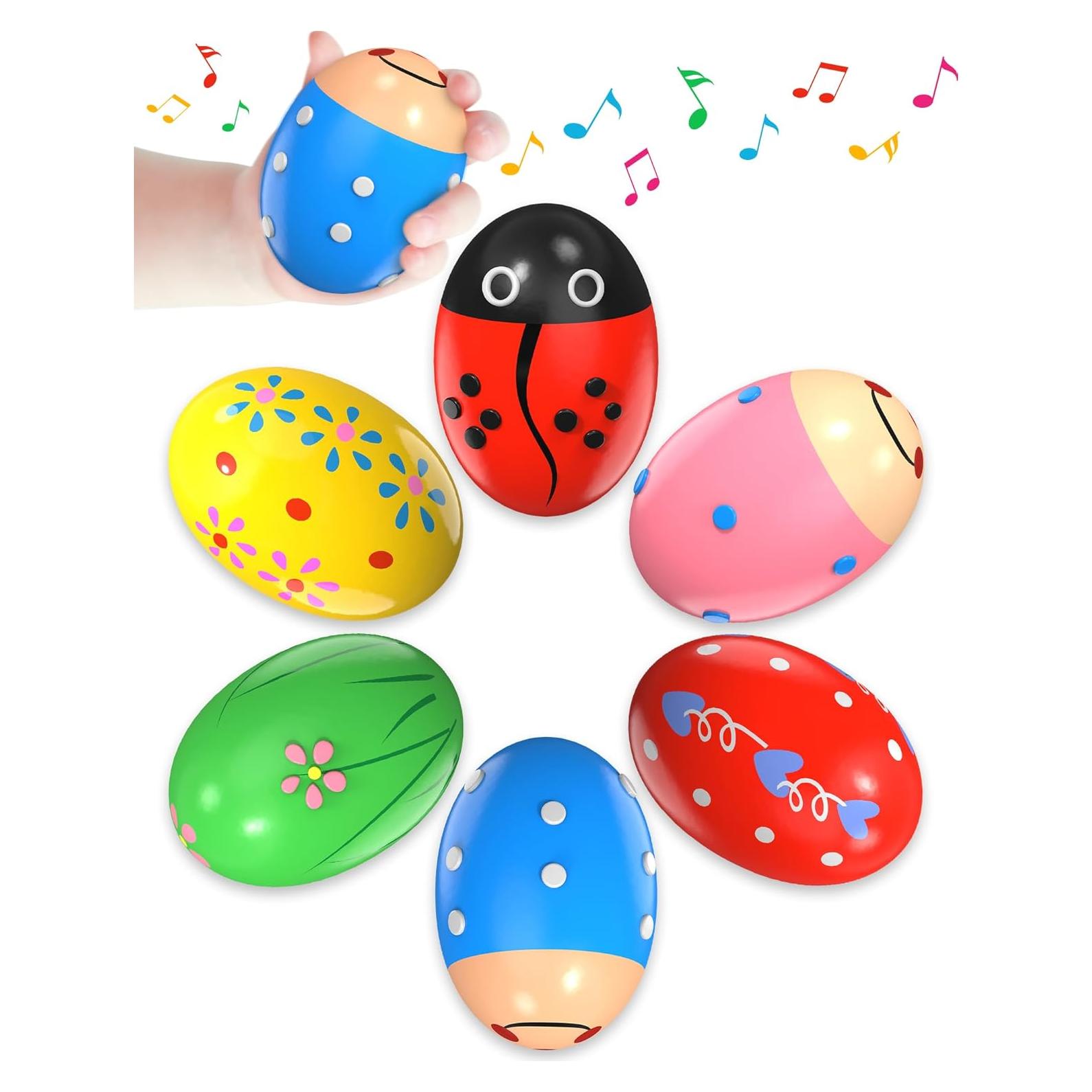 Paquete de 6 Shakers Musicales de Madera Yetonamr 7.6x5.1cm