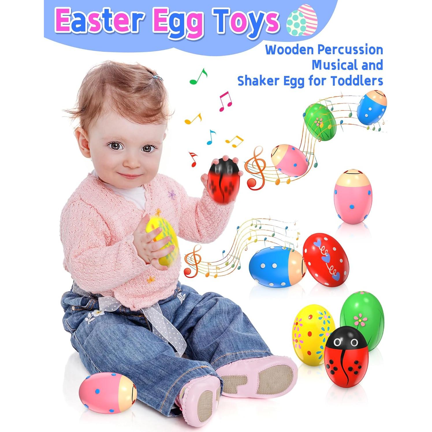 Paquete de 6 Shakers Musicales de Madera Yetonamr 7.6x5.1cm