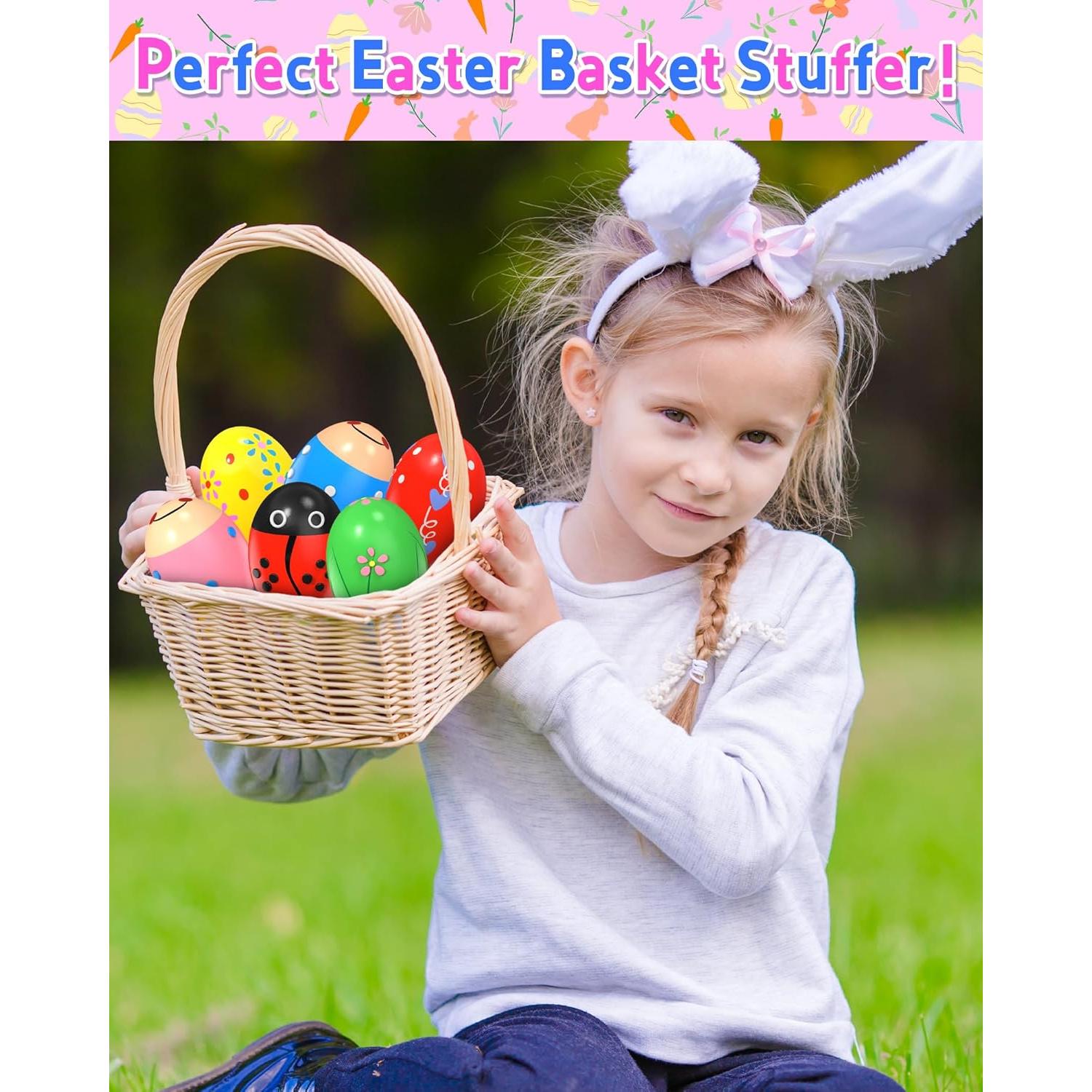 Paquete de 6 Shakers Musicales de Madera Yetonamr 7.6x5.1cm