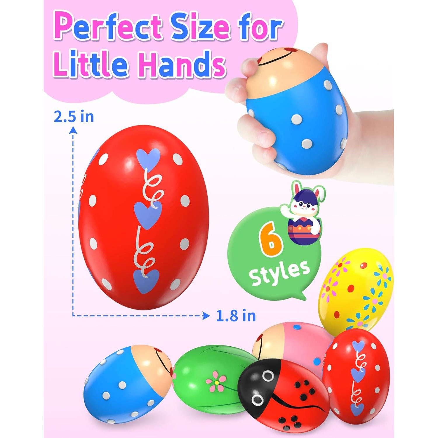 Paquete de 6 Shakers Musicales de Madera Yetonamr 7.6x5.1cm