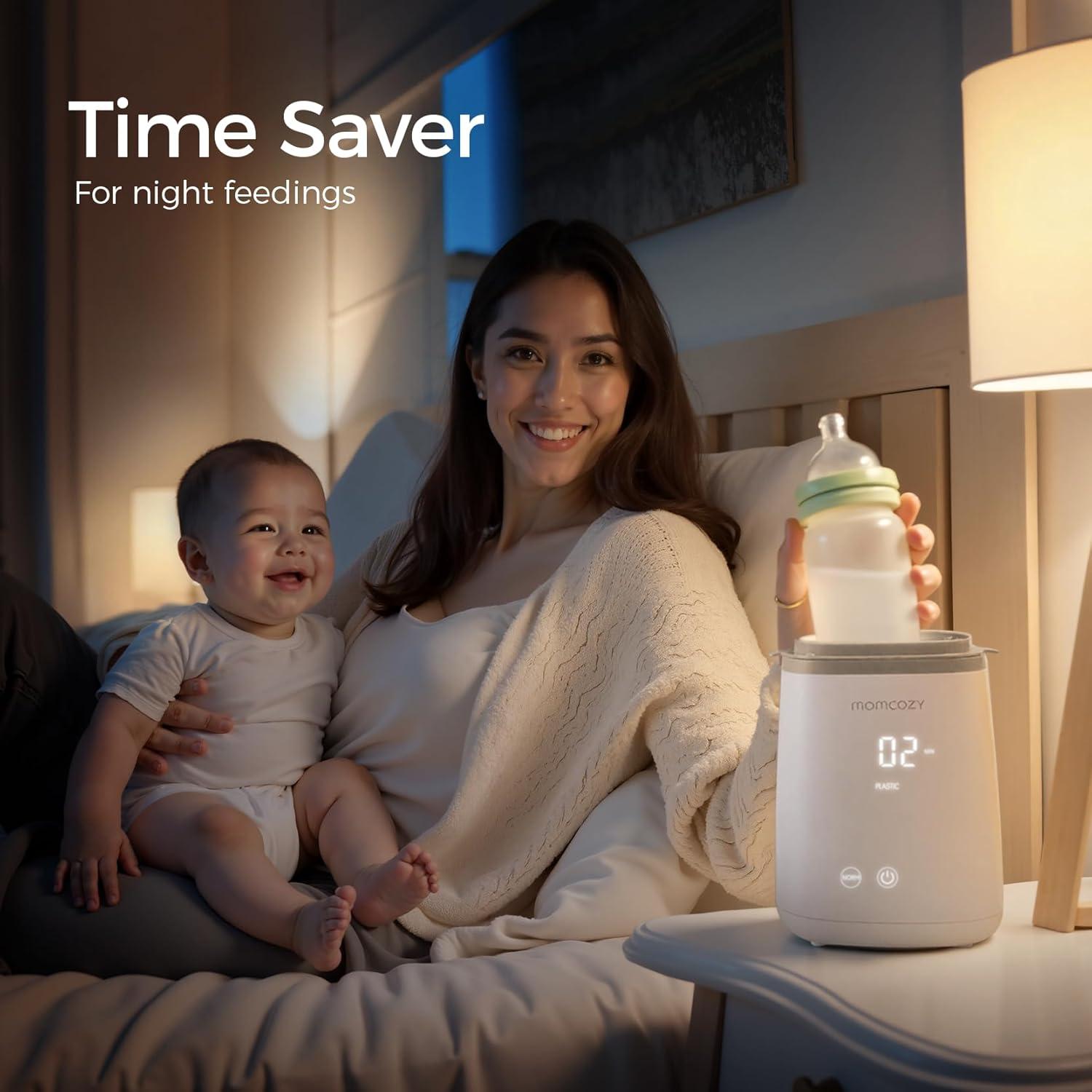 Calentador de Botellas Momcozy Rápido con Temporizador y Apagado Automático