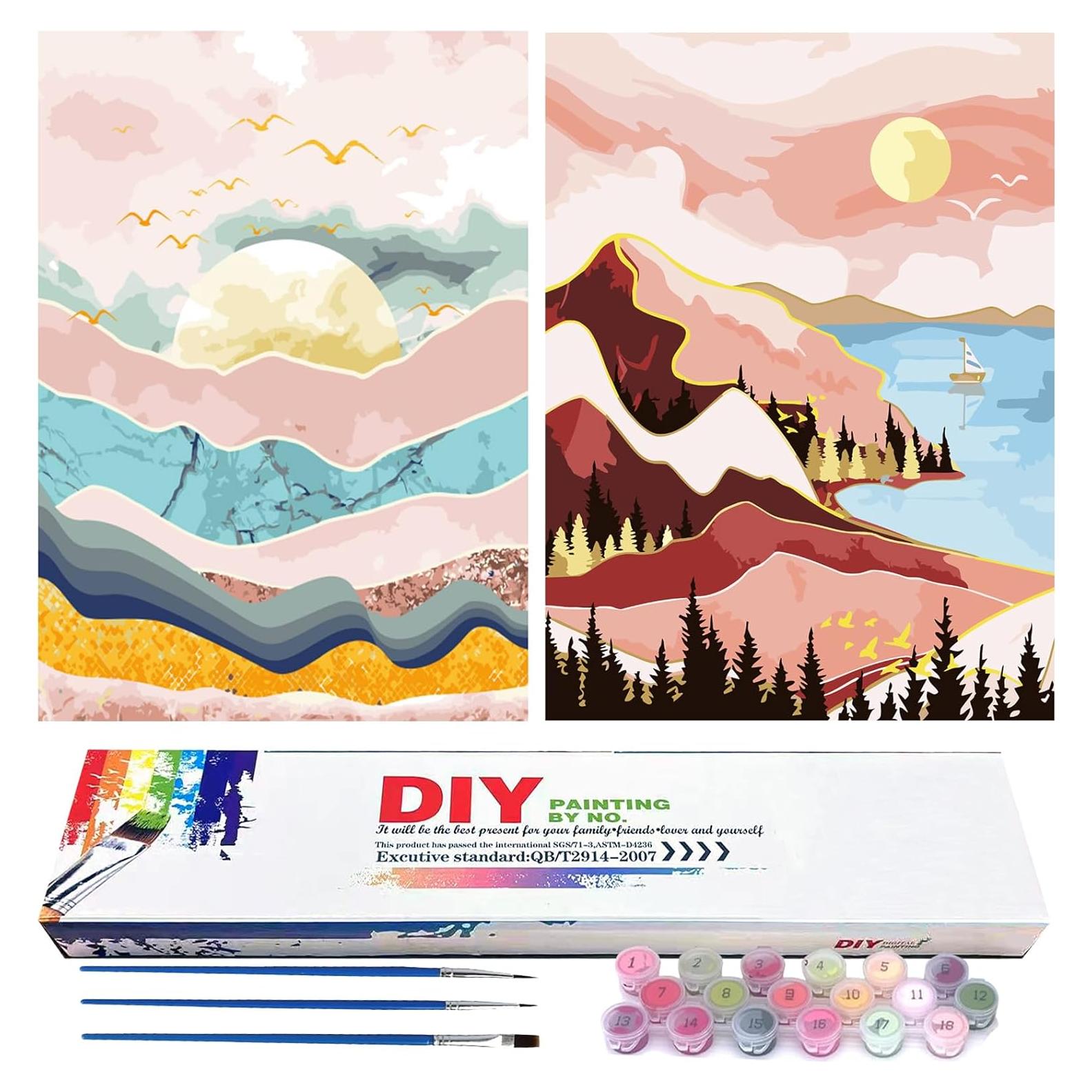 HIVIEW Kit de Pintura por Números 2PCS 30.5x40.6cm Lienzo