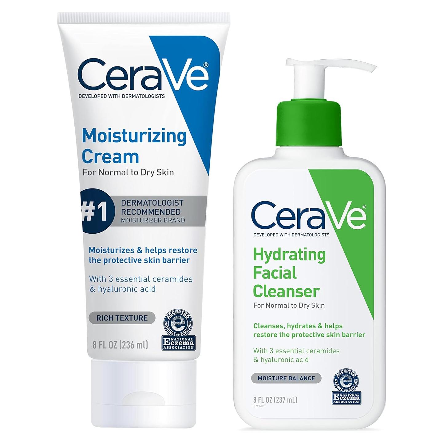 CeraVe Set Hidratante 227g Crema + 227g Limpiador Facial