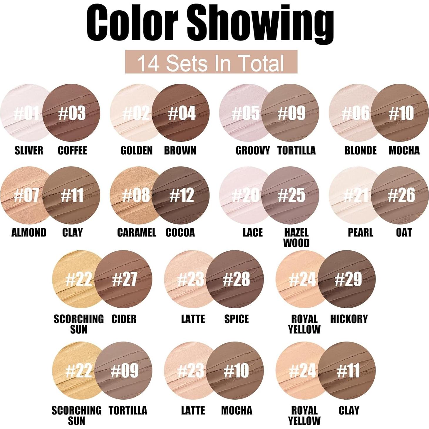 Lápiz Contorno FOCALLURE 2 Pcs Hidratante 22+09