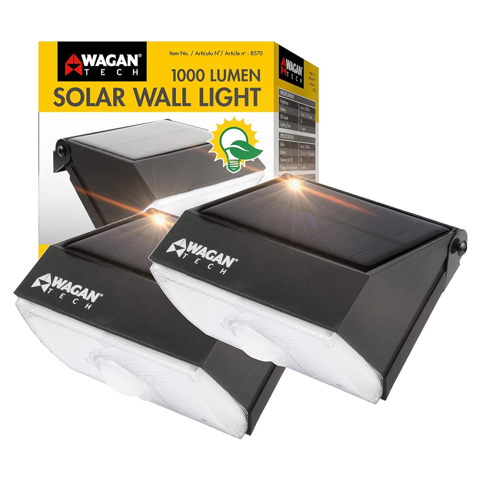 Luz Solar LED Wagan EL8570 1000 Lúmenes Detección Movimiento