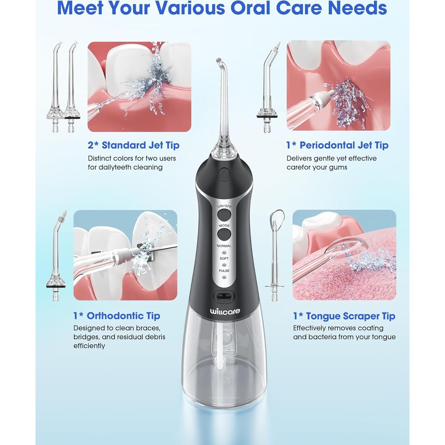 Irrigador Oral Portátil HOHOO FC1591 300ML Recargable IPX7