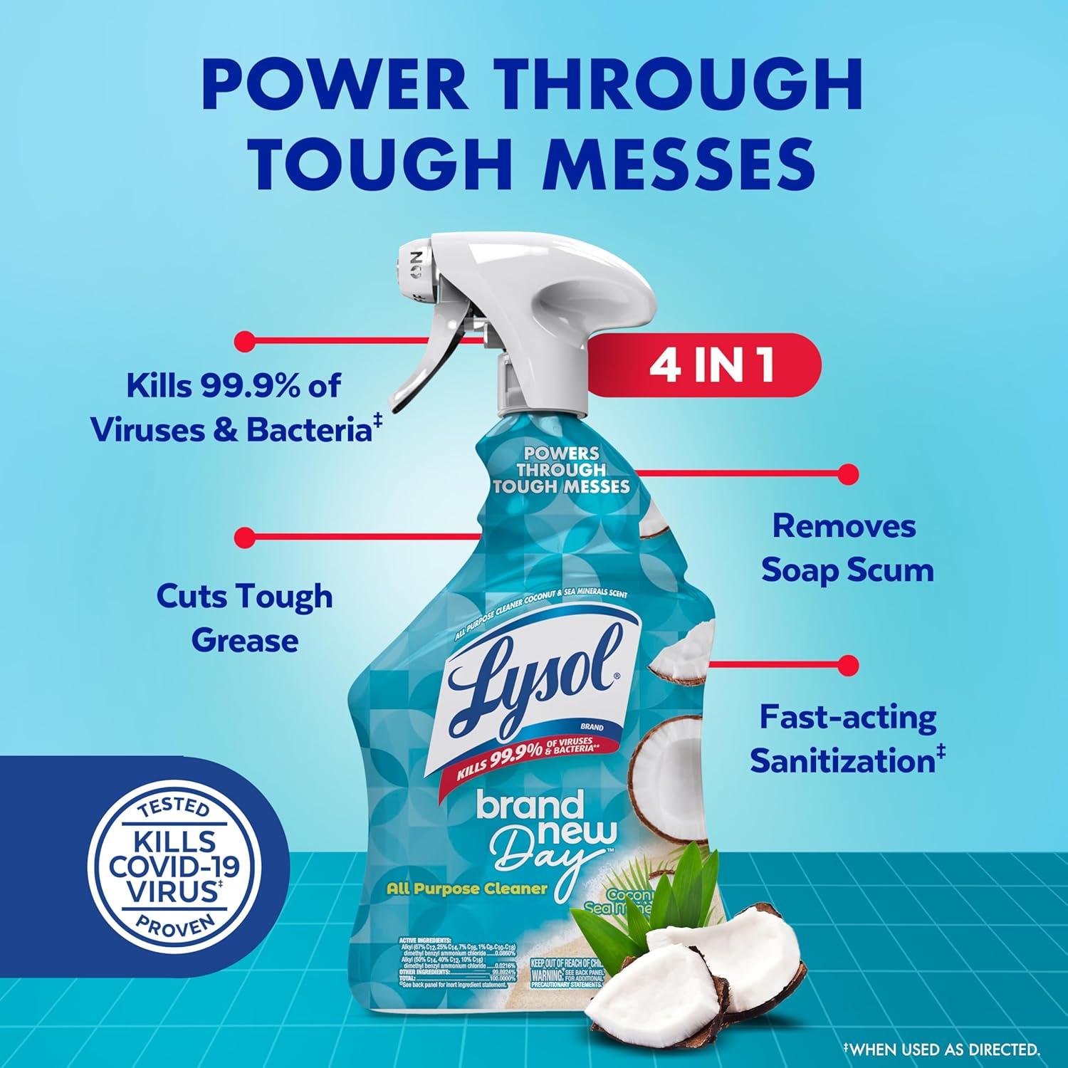 Lysol Limpiador Multiusos Spray 946ml Coco y Minerales del Mar