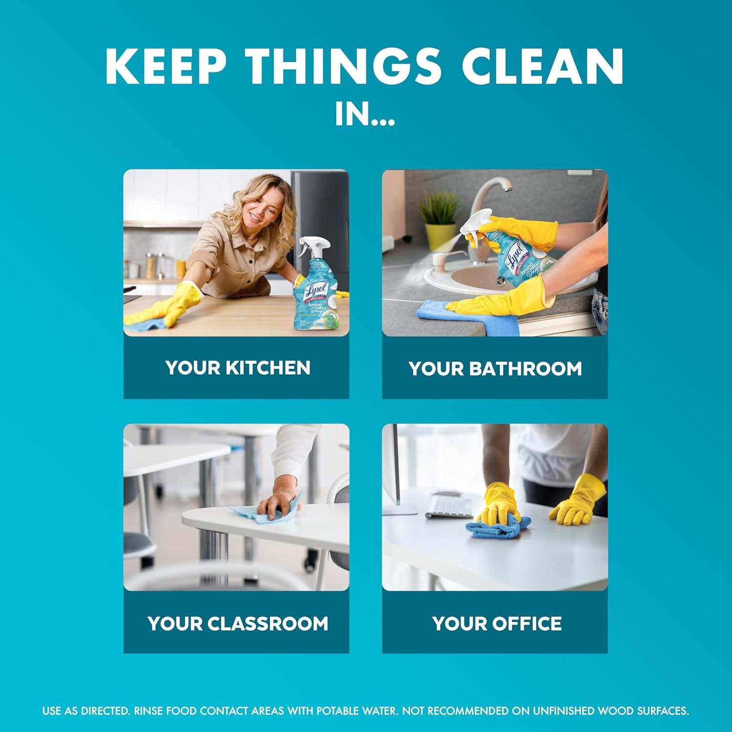 Lysol Limpiador Multiusos Spray 946ml Coco y Minerales del Mar