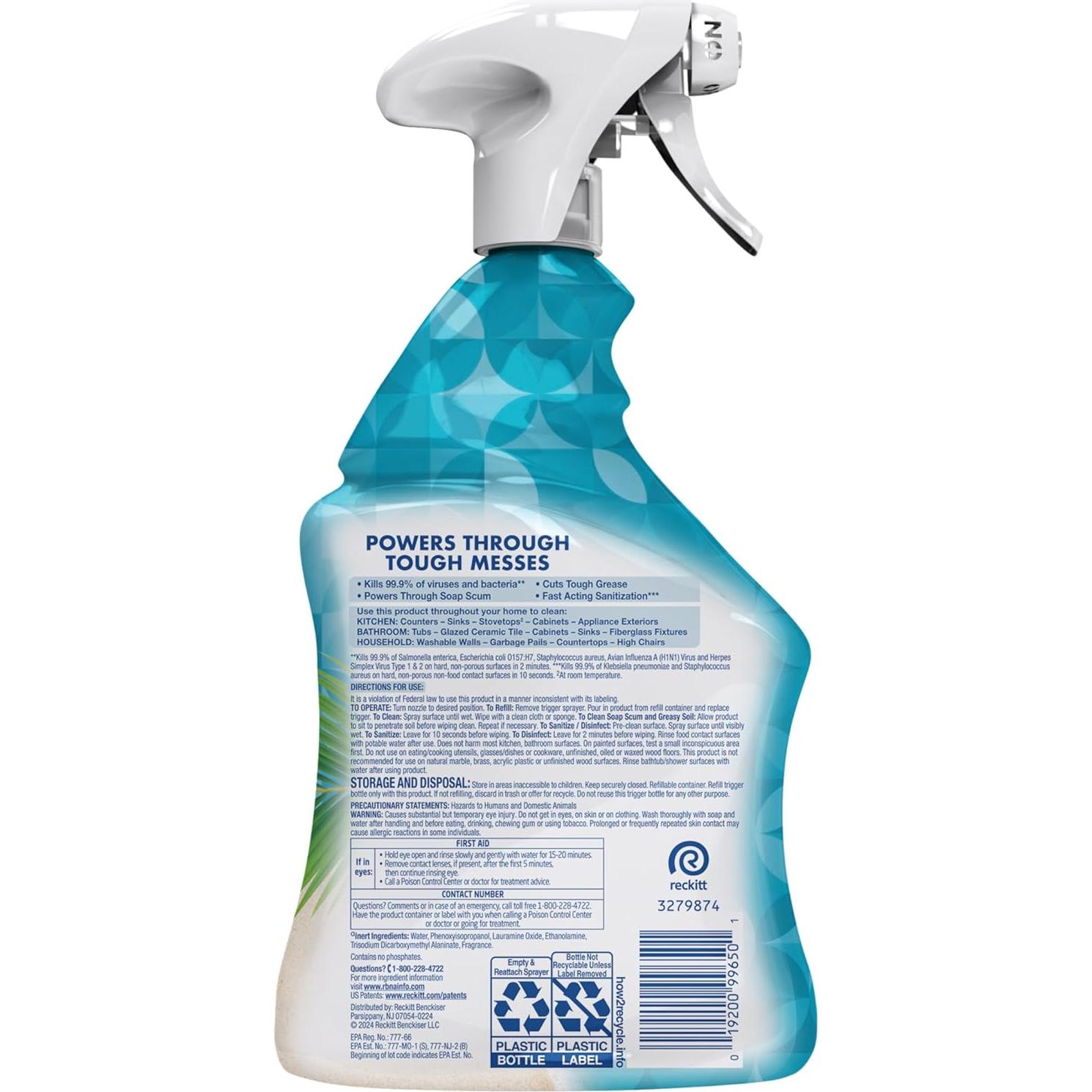 Lysol Limpiador Multiusos Spray 946ml Coco y Minerales del Mar