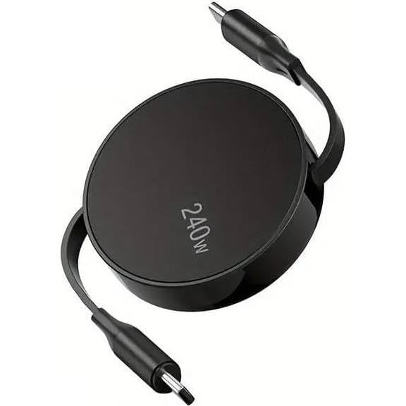 Cable Retráctil BoxWave USB Tipo-C 240W - Negro