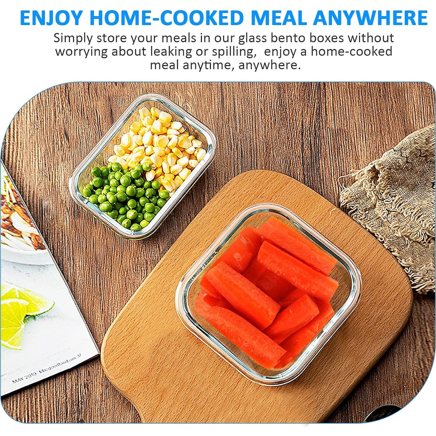 Juego de 24 Contenedores de Almacenamiento de Vidrio KOMUEE