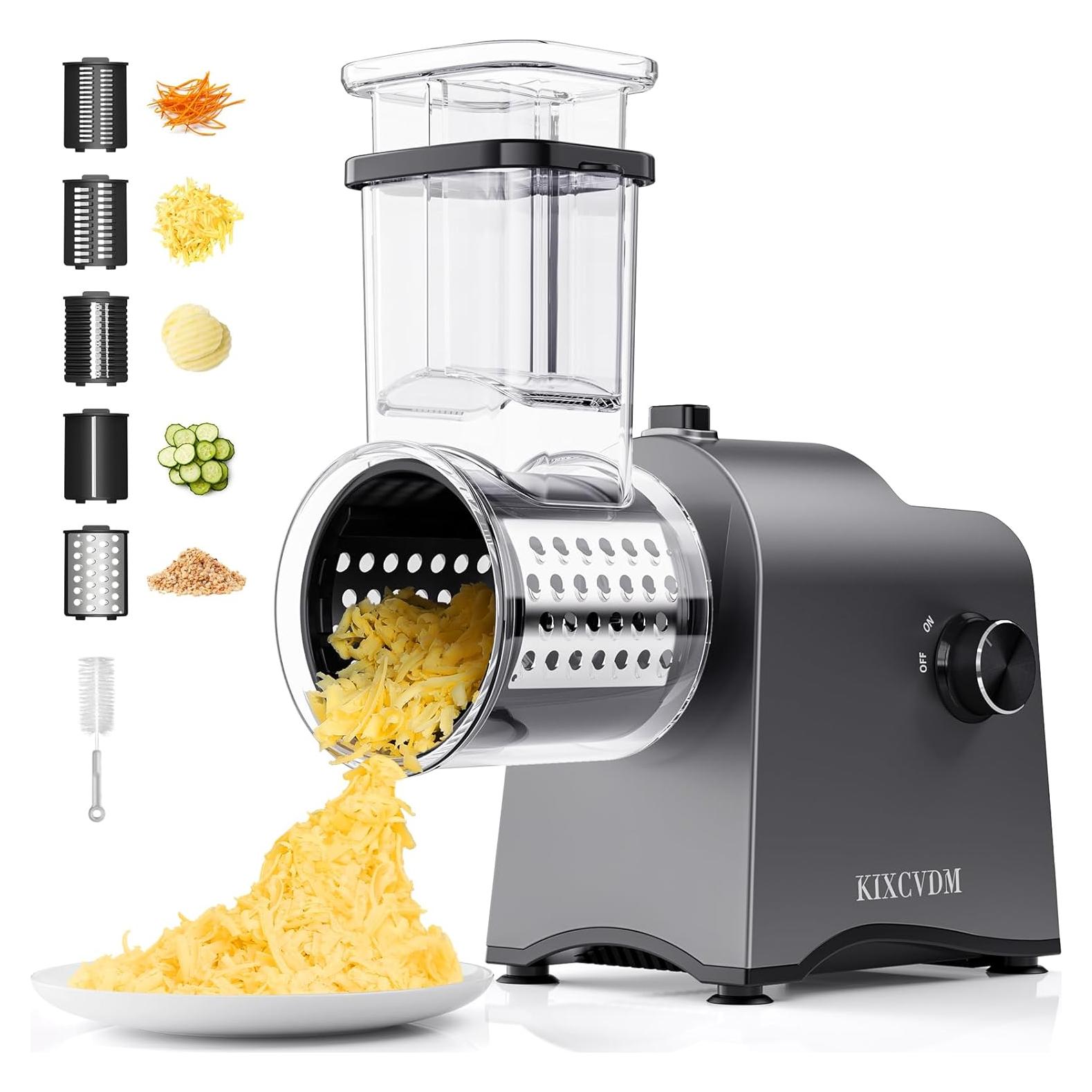 Rallador de Queso Eléctrico KIXCVDM 250W 5 Cuchillas Inox