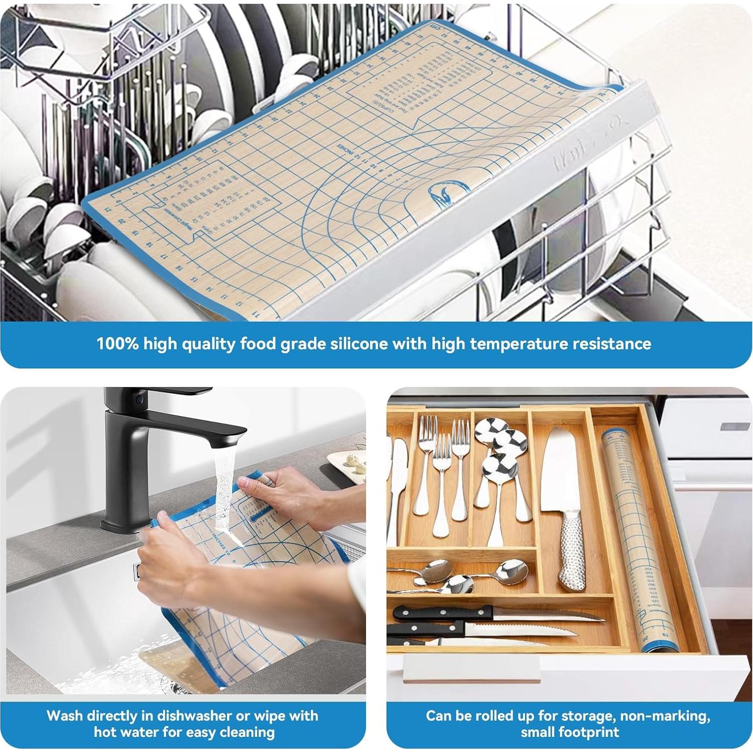 Alfombrilla de Silicona Hillmony 71.1x50.8cm y 40.6x30.5cm Azul