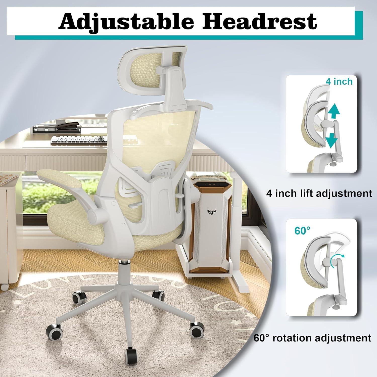 Silla de Oficina Ergonómica FOKESUN OC-189H Beige Total