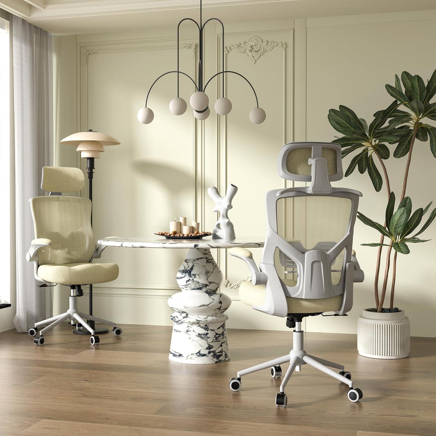 Silla de Oficina Ergonómica FOKESUN OC-189H Beige Total