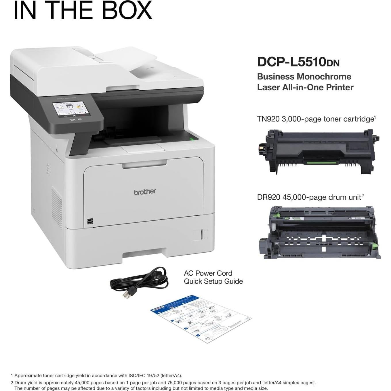 Impresora Láser Monocromática Brother DCP-L5510DN Todo-en-Uno