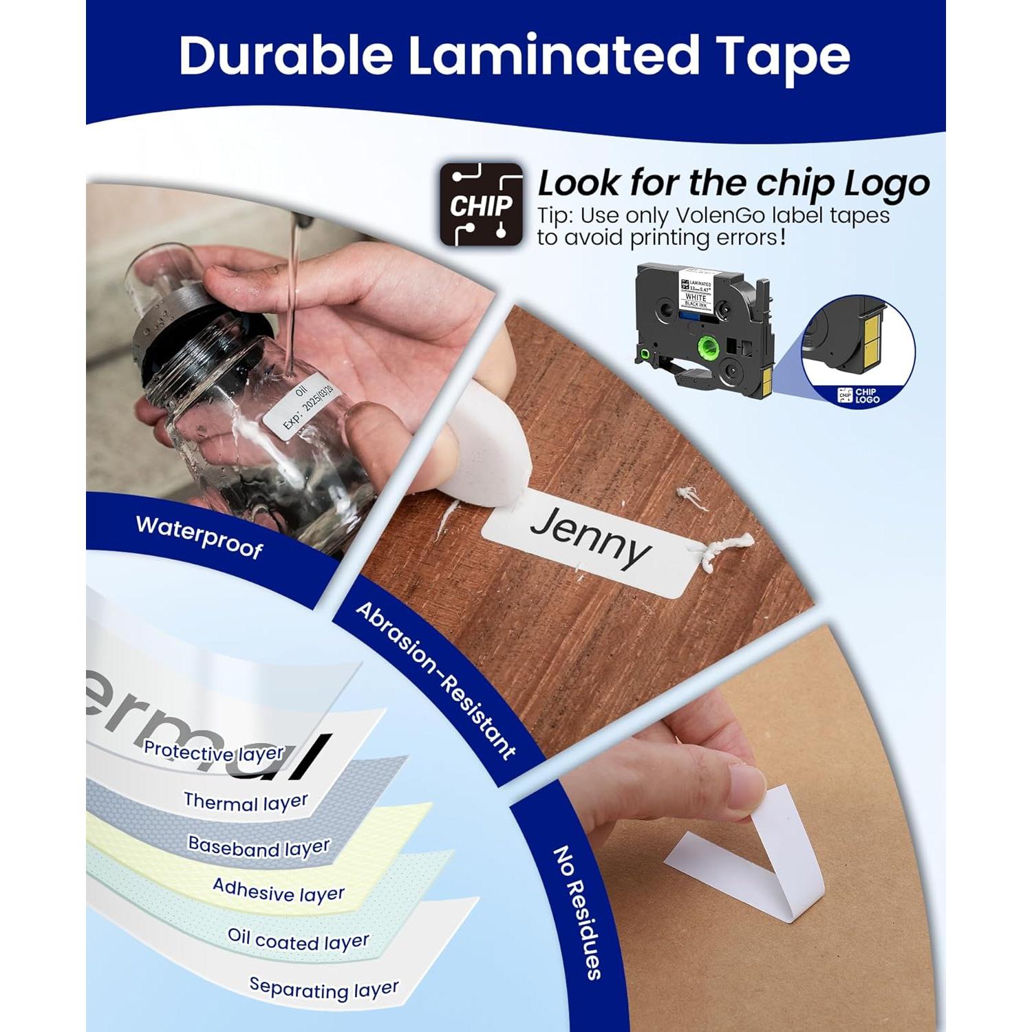 Máquina de Etiquetas VolenGo D210S Portátil 12mm Impermeable