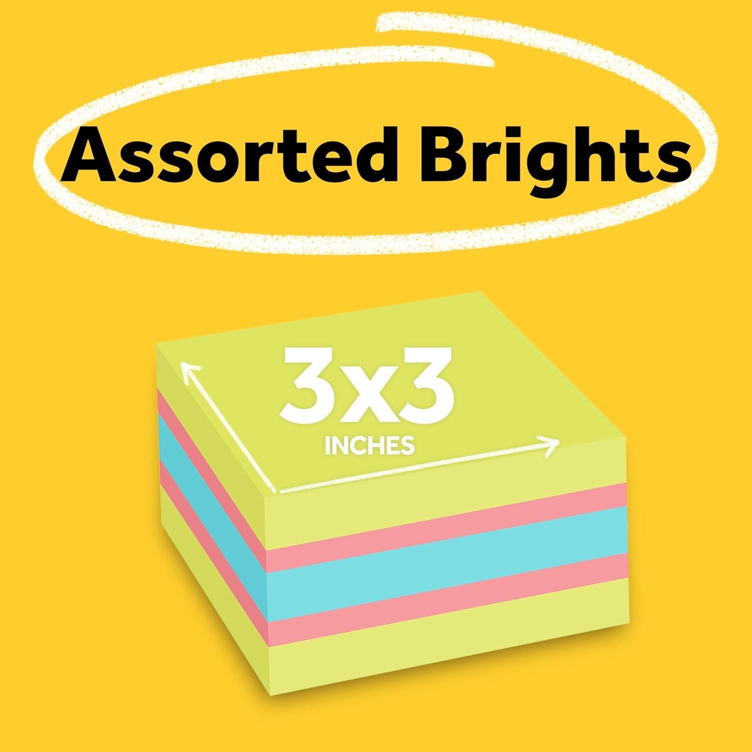 Post-it Notas Super Adhesivas 7.6x7.6 cm Colores Brillantes 360 Hojas