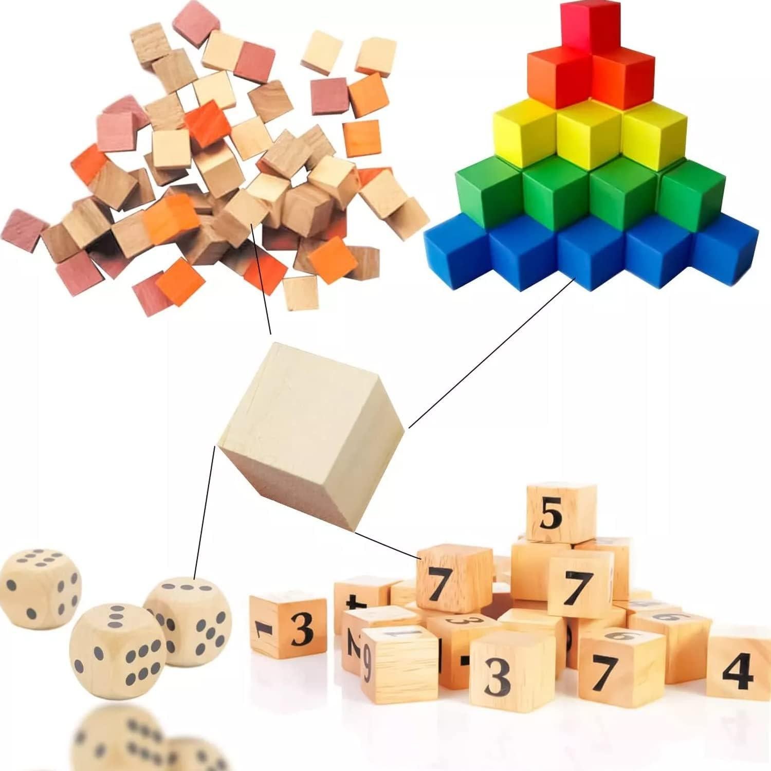 Bloques de Madera SIWUCHYE 1.27 cm para Manualidades - 180 Piezas