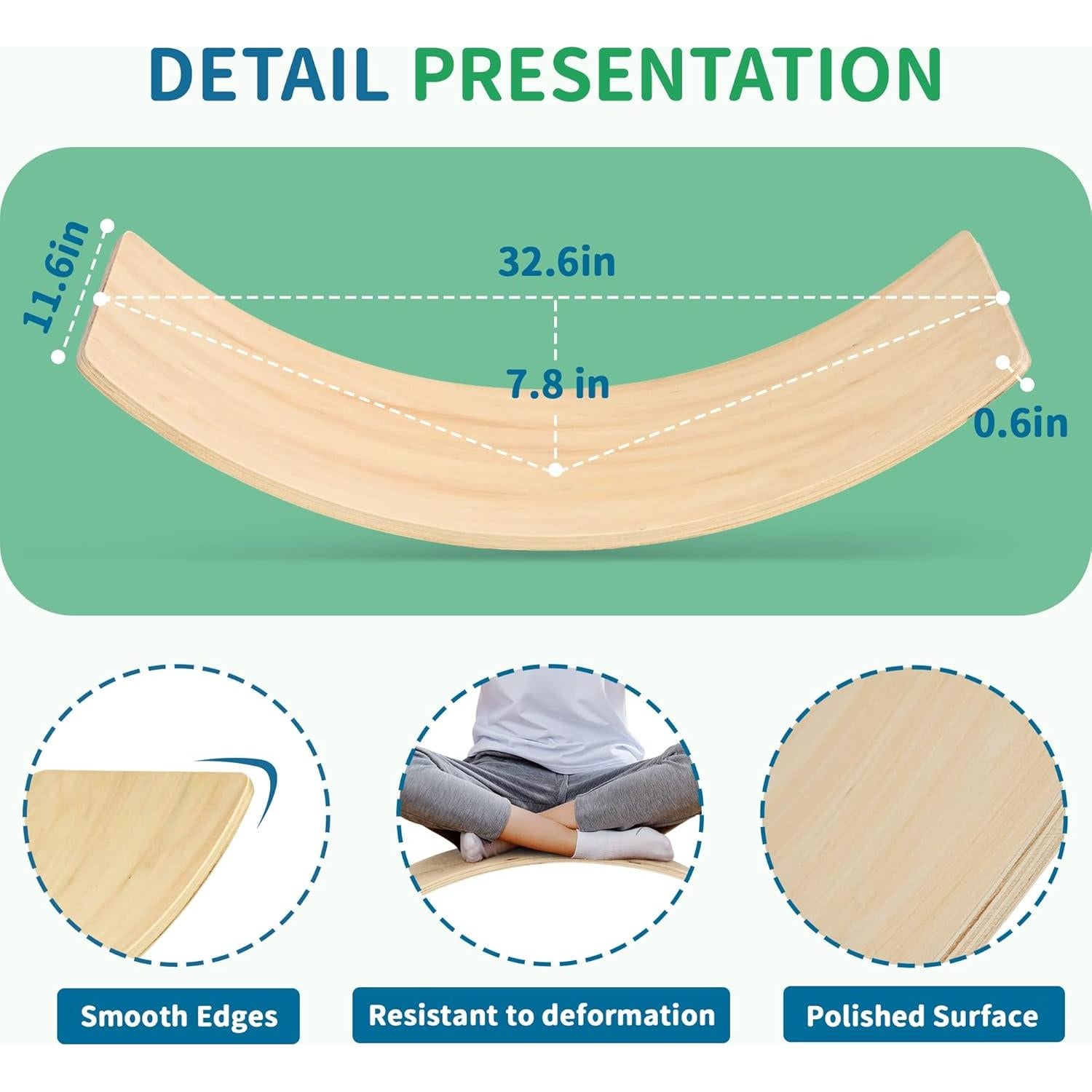 Tabla de Equilibrio OUTREE de Madera para Niños 82.8x29.5cm