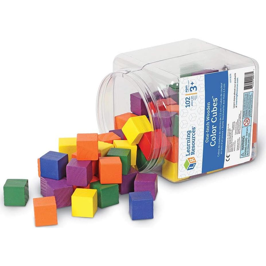 Cubos de Color de Madera Learning Resources - Set de 100