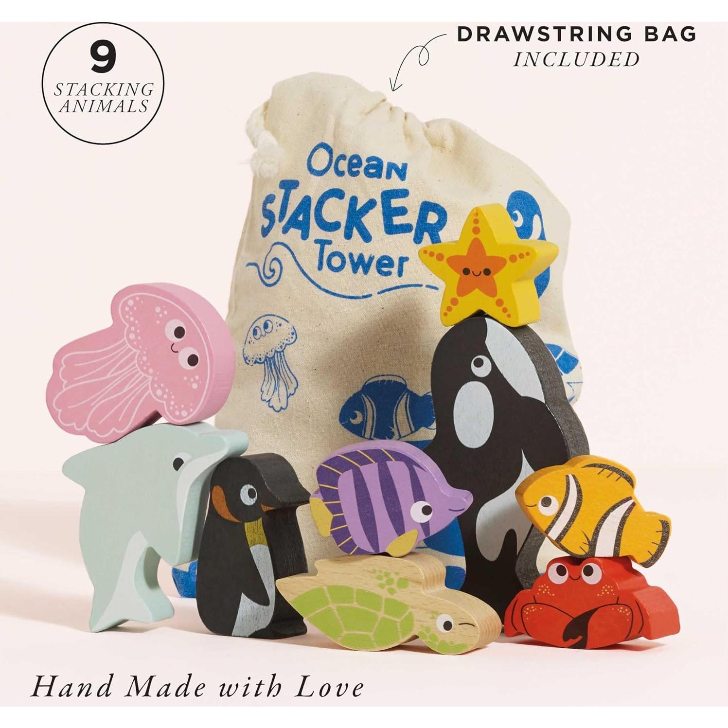 Le Toy Van Petilou Apilador Oceánico de Madera 9 Piezas