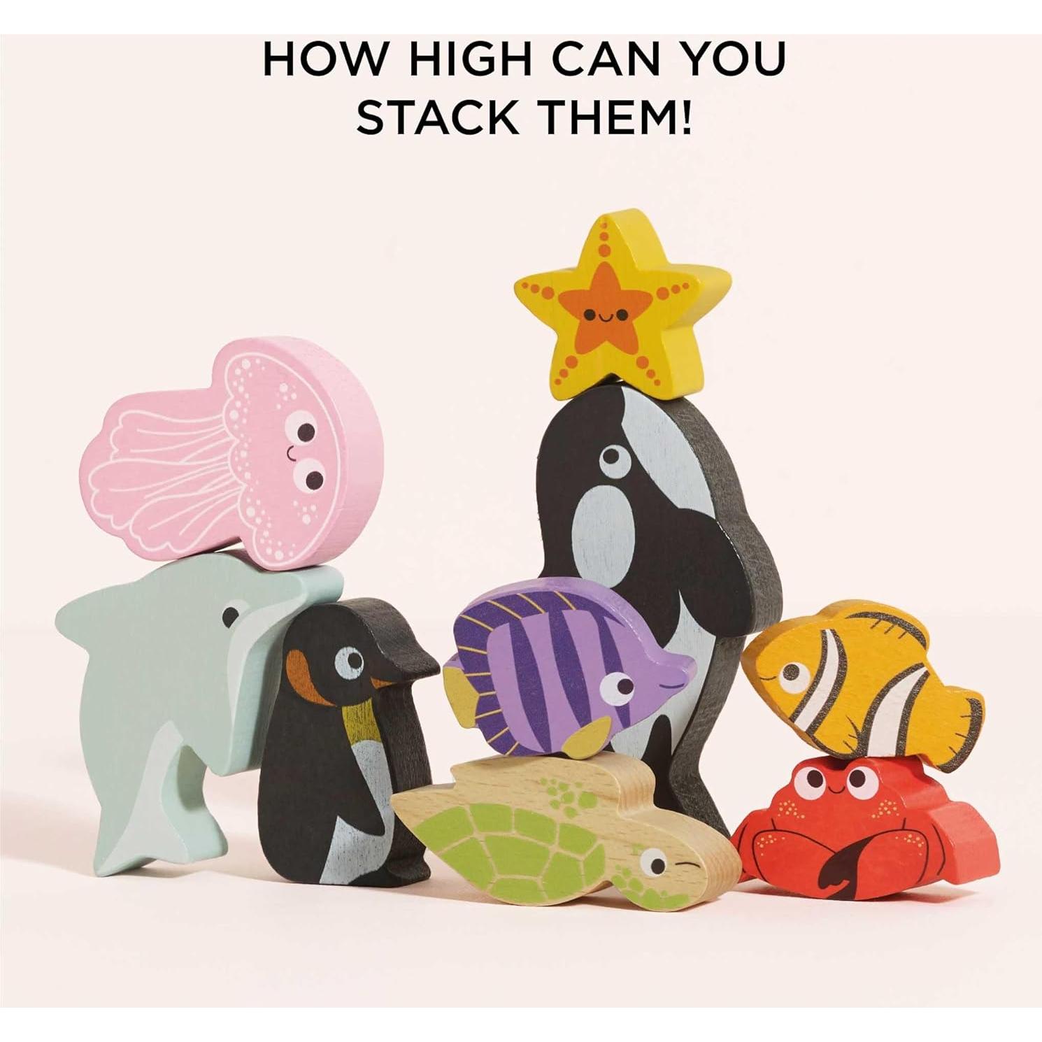 Le Toy Van Petilou Apilador Oceánico de Madera 9 Piezas