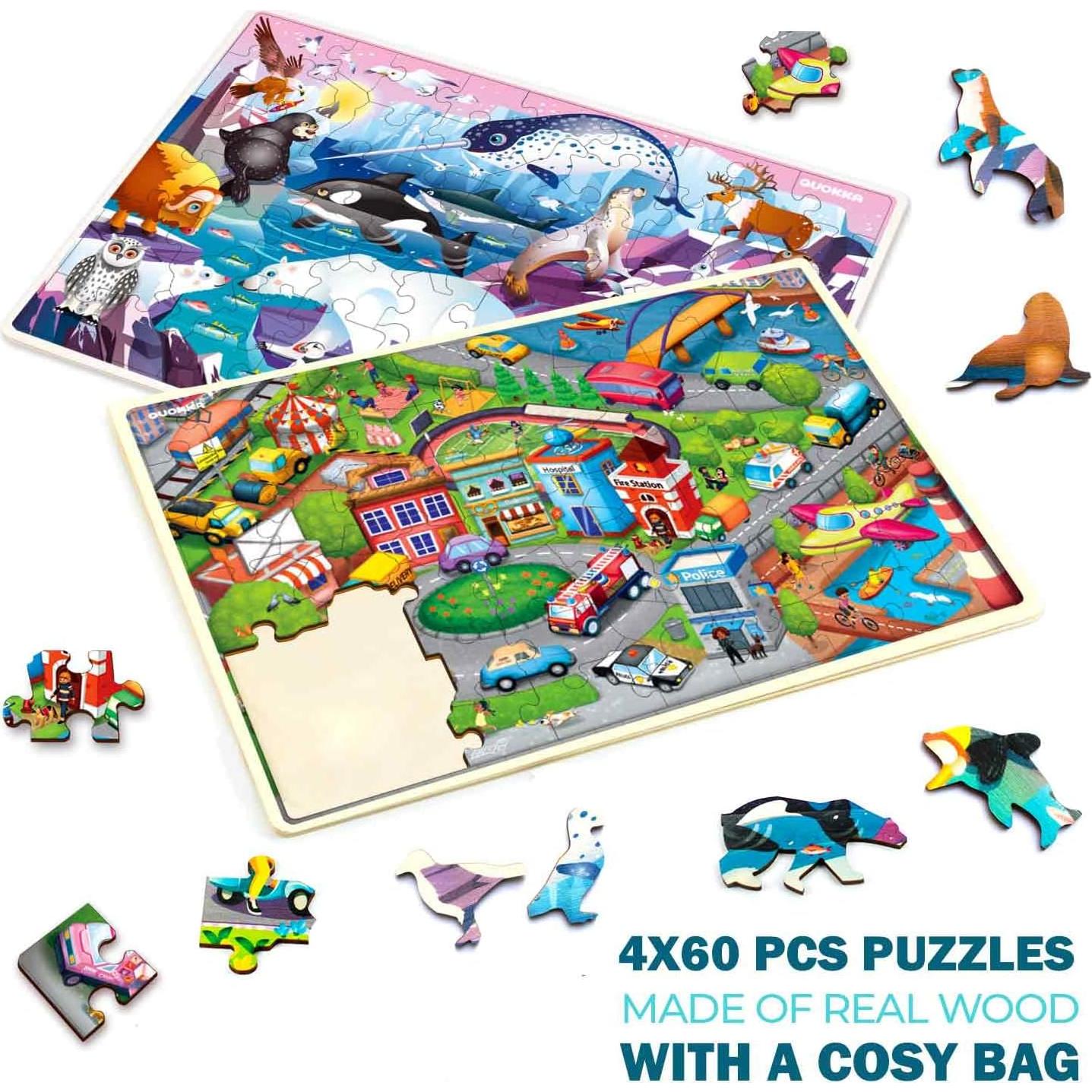 Puzzles de Madera Quokka 4 Rompecabezas 60 Piezas Niños 3-10 Años